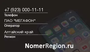 Кто звонил с 9230001111 - регион и оператор